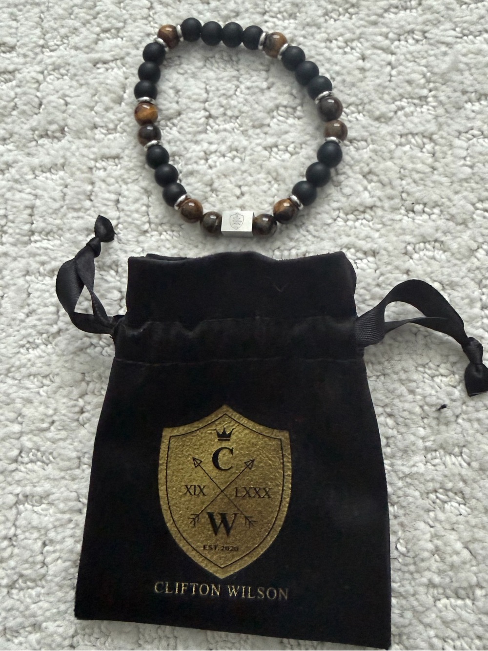 Men's Black & Brown Beaded Bracelet